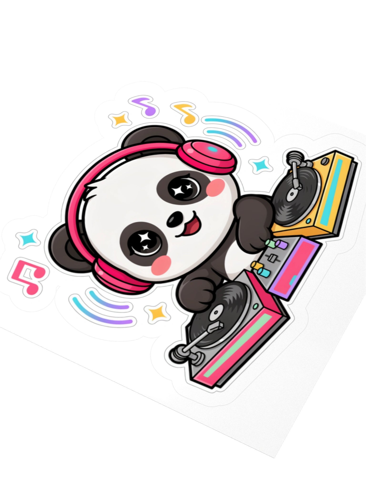 Panda DJ Kiss Cut Sticker product image (8)