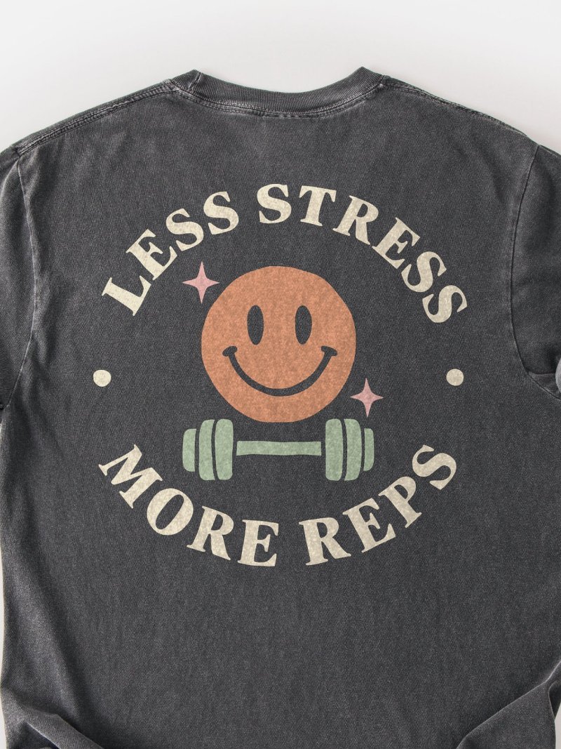 Less Stress, More Reps Oversized Gym Tee | Pump Cover product image (2)