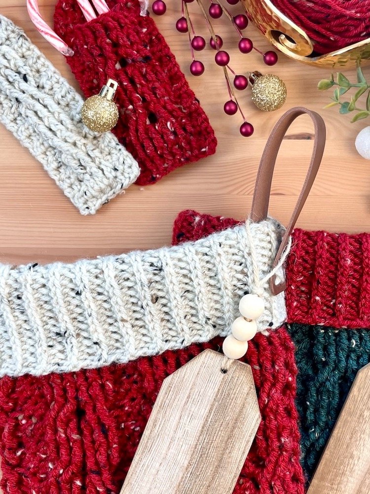 Cable Twist Crochet Christmas Stocking Pattern | Instant PDF download with Chart and Photo Tutorial product image (7)