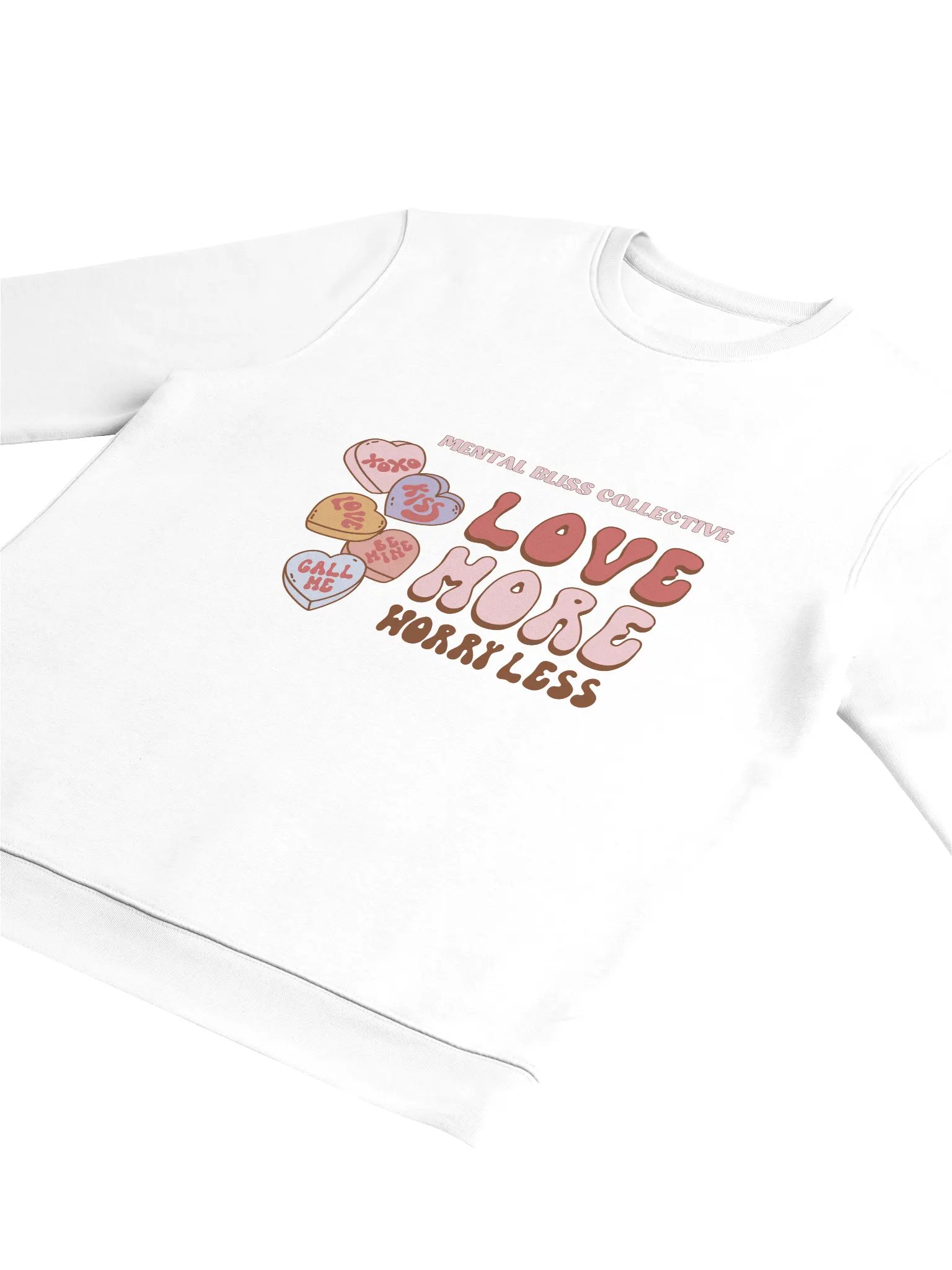 "Love More Worry Less" Unisex Eco Sweatshirt Hoodie – A Daily Reminder to Stay Positive product image (3)