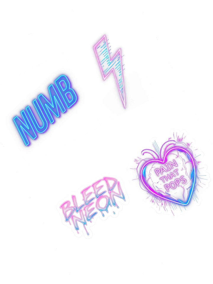 Bleed Neon Stickers Sheet product image (1)