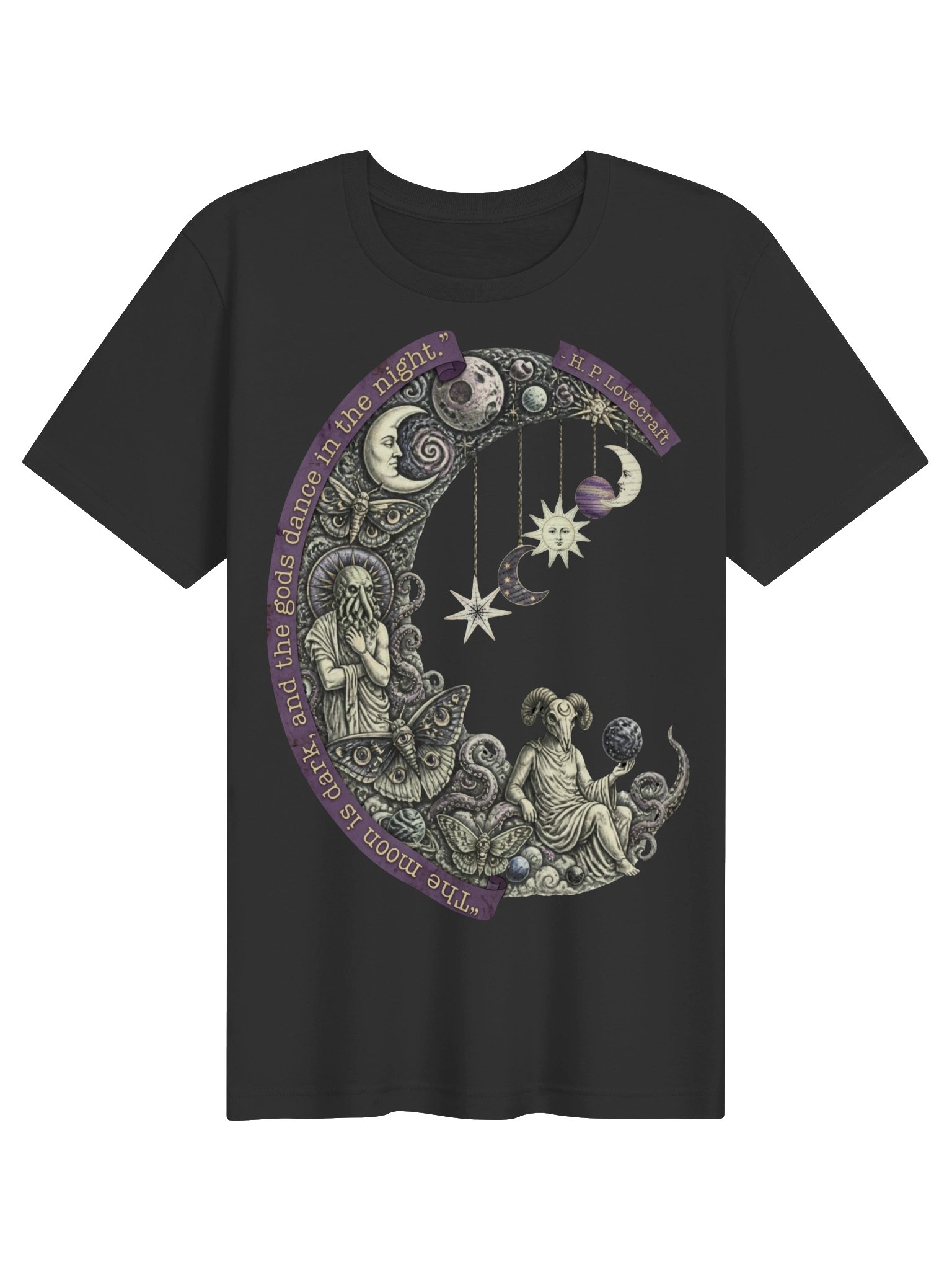 Lovecraft Moon Shirt, Cosmic Horror Whimsigoth Tee product image (2)