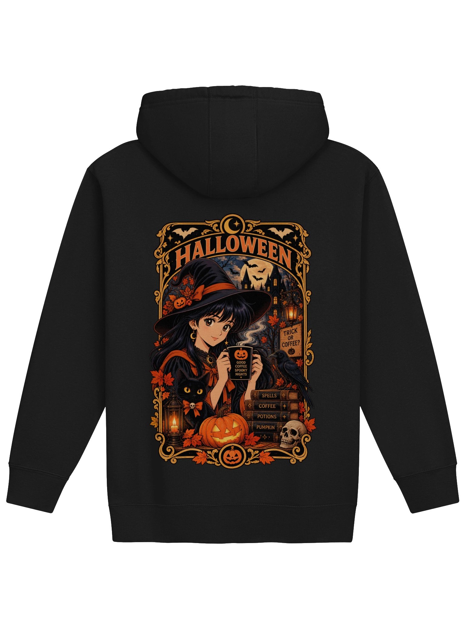 Witch, Cat & Coffee – Spooky Nights | Women’s Hoodie product image (13)