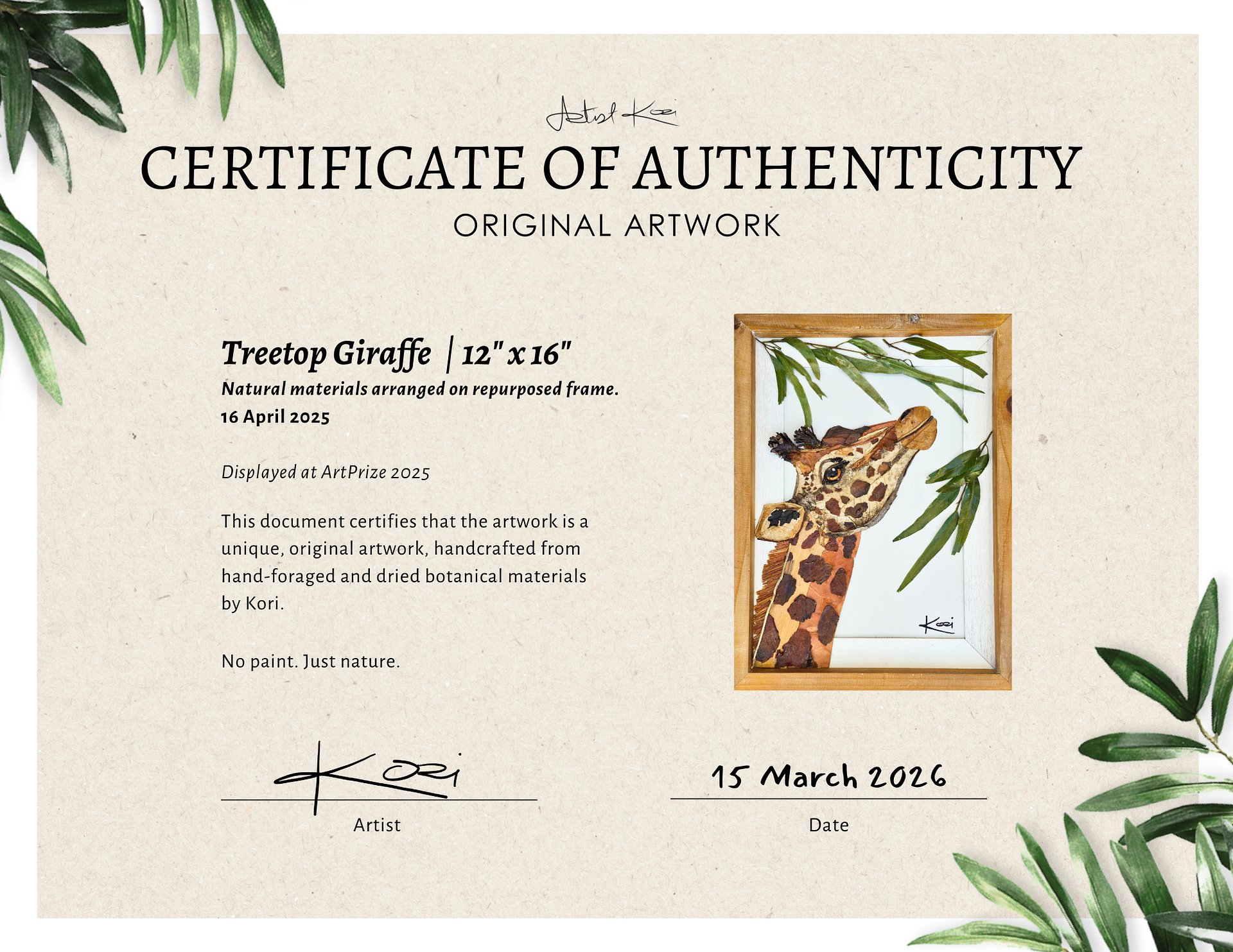 TREETOP GIRAFFE | Original Artwork product image (6)