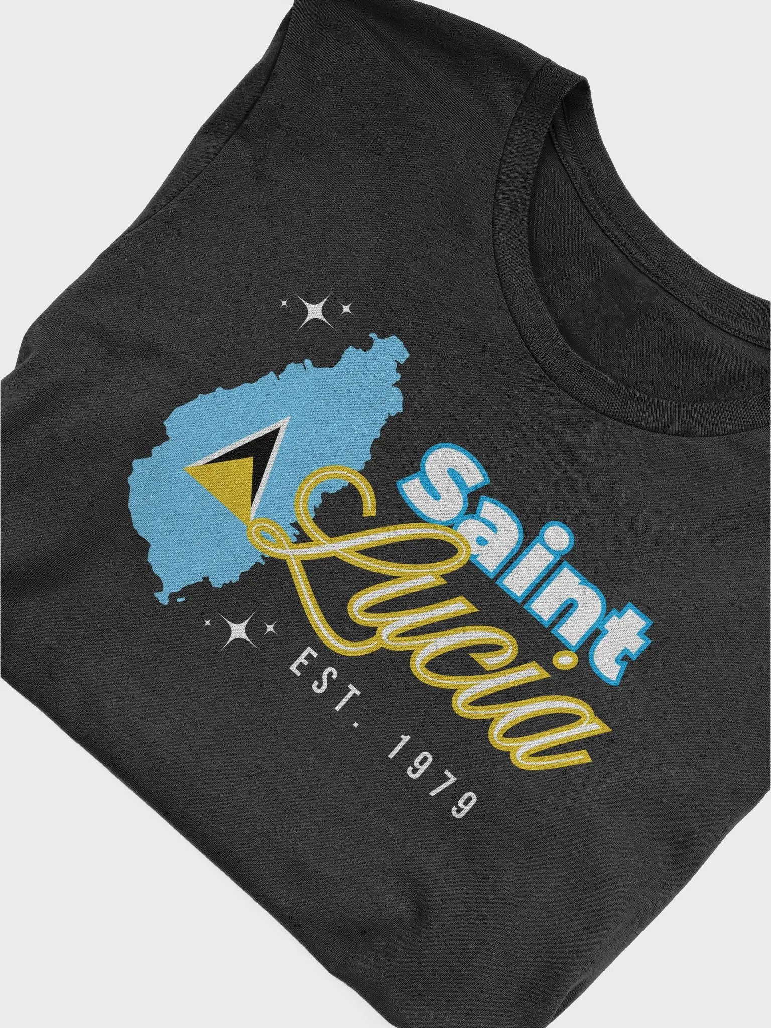 Saint Lucia Flag Outline T-Shirt product image (26)