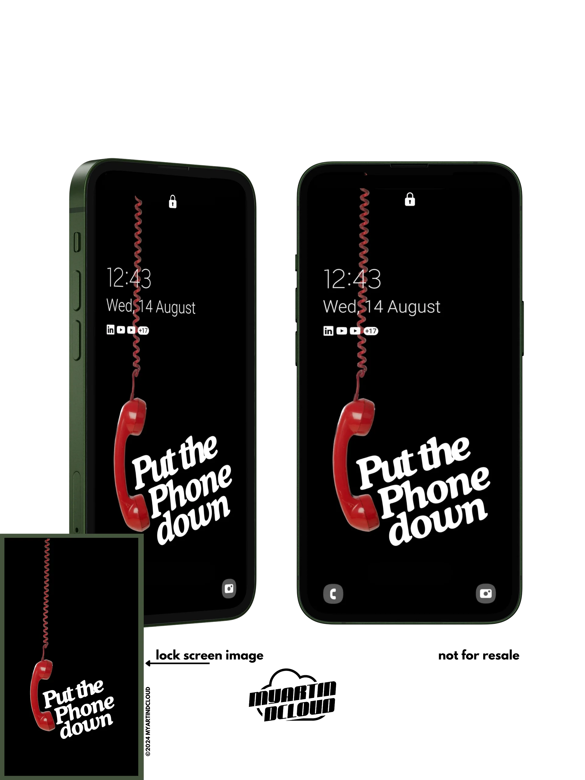 Put the Phone down - Retro Telephone Lock Screen Wallpaper product image (1)