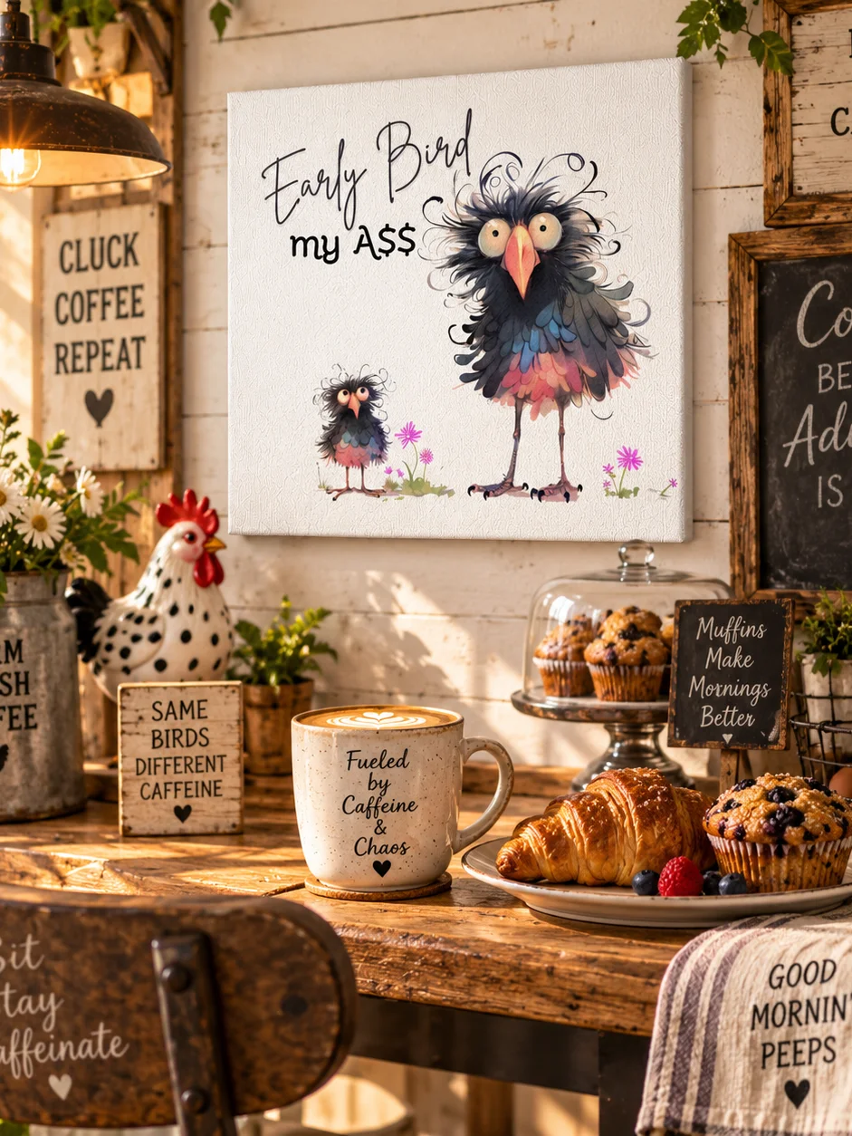 Early Bird My Ass Funny Bird Canvas product image (5)