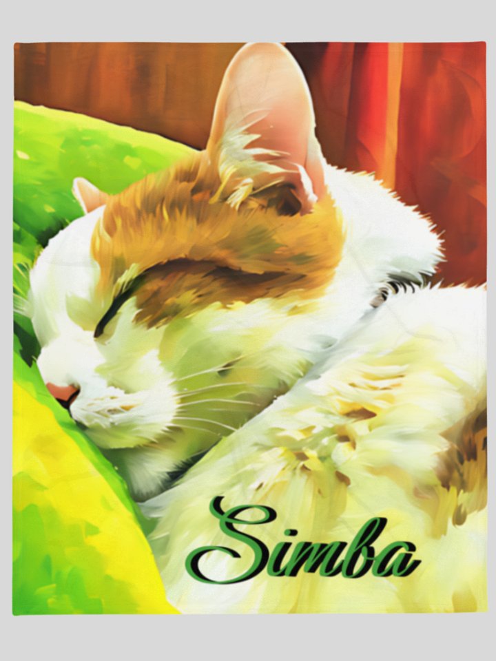 YOUR CAT! / THROW BLANKET WITH PERSONALIZED NAME product image (1)