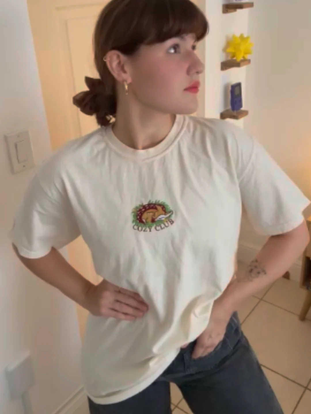 "Cozy Club" Embroidered T-Shirt product image (2)