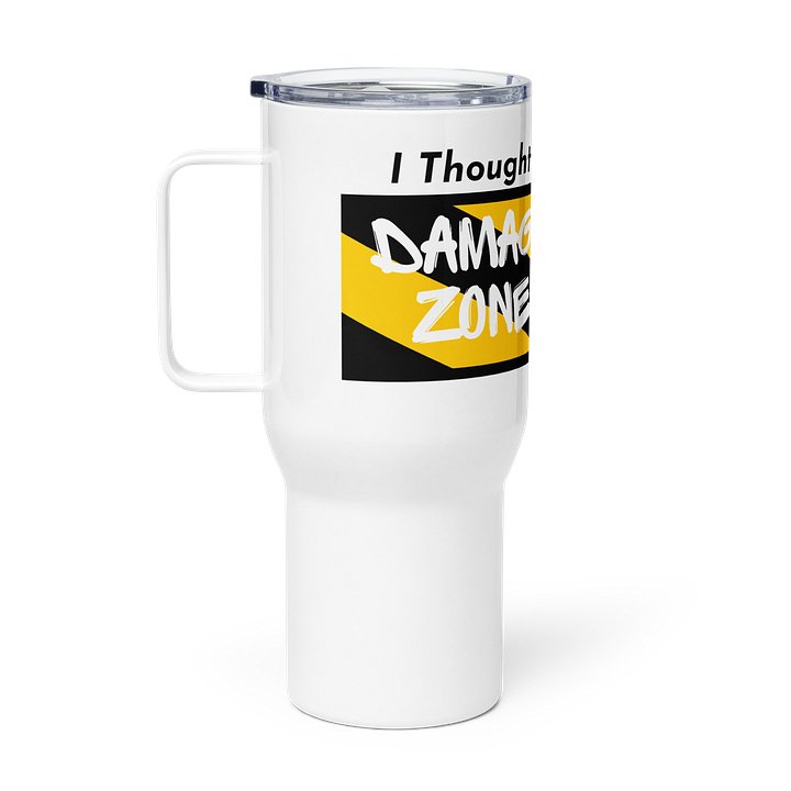 Damage free Zone | Travel Mug with a Handle by Allcolor product image (1)