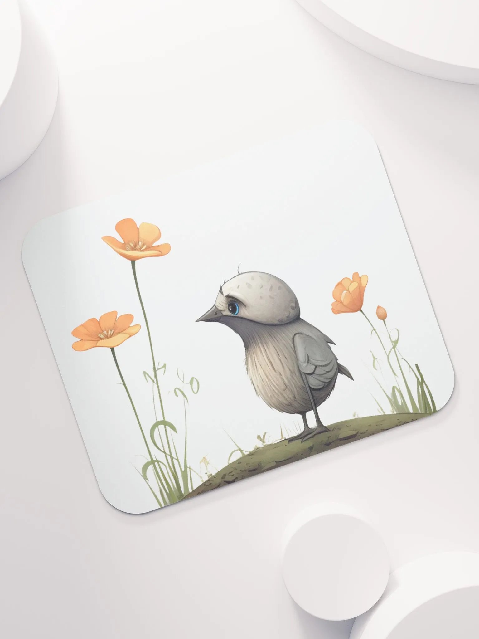 Cute bird surrounded by wildflowers Mouse Pad: Limited Edition product image (7)