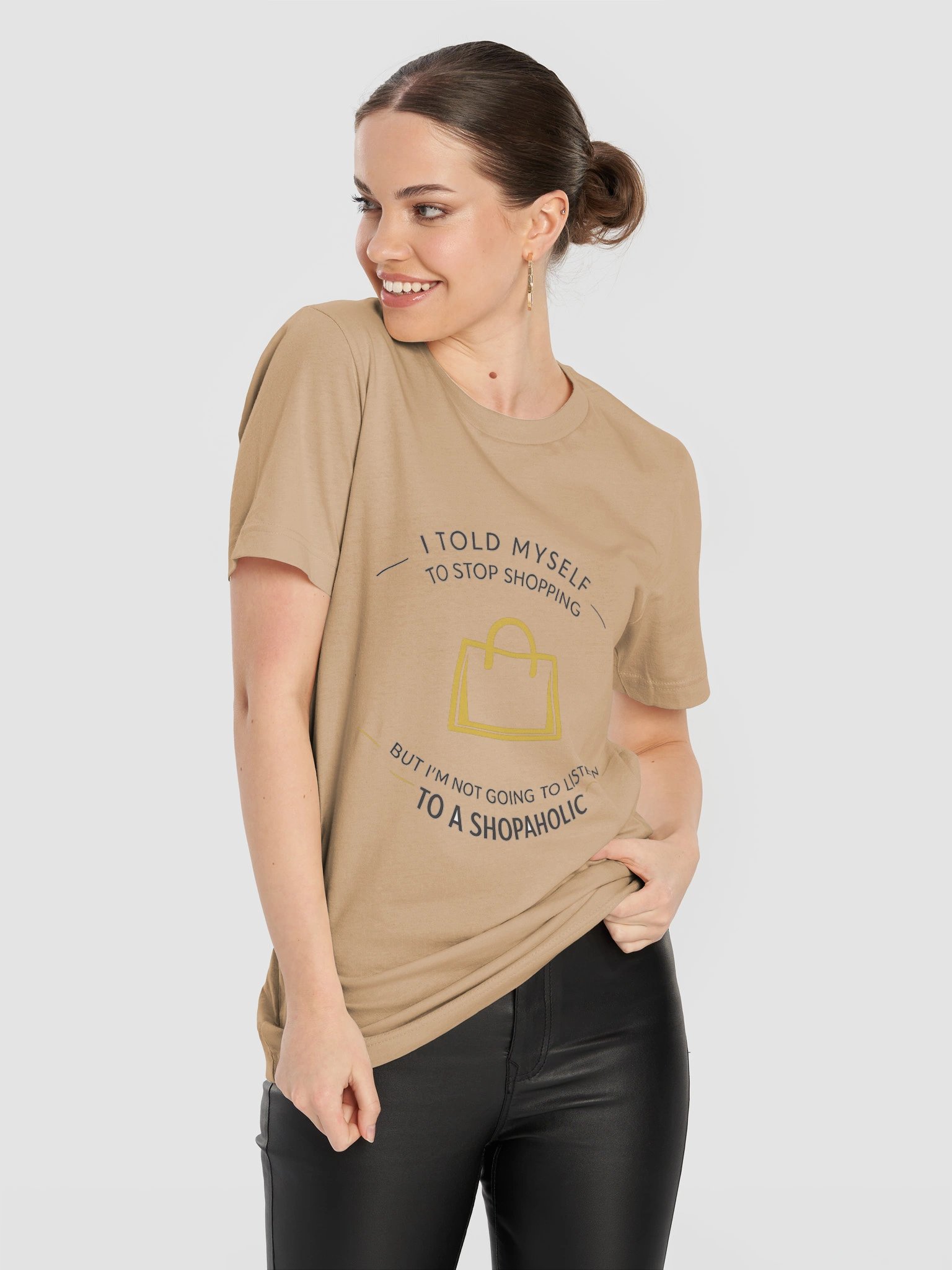 Shopping Problems – I Don't Need Another Handbag Funny T-Shirt (Black Ink) product image (1)