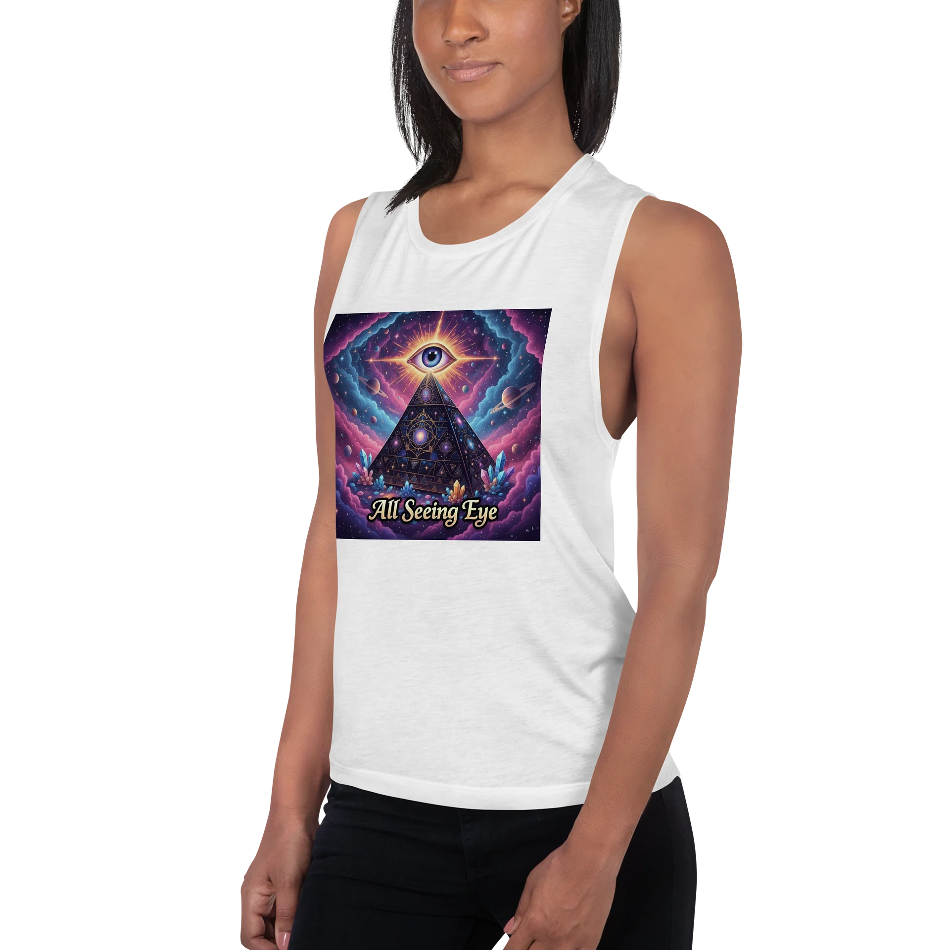 Cosmic Pyramid All Seeing Eye -Flowy Tank product image (2)