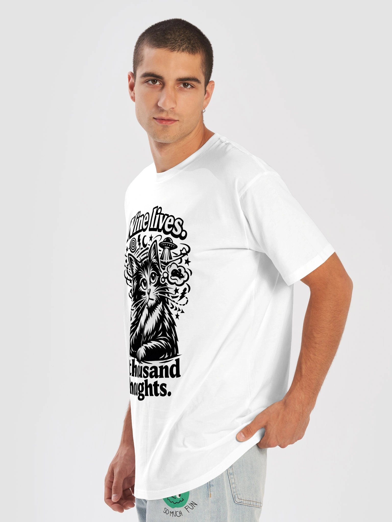 Surreal Cat T-Shirt – Stay Curious. Stay Wild. product image (7)