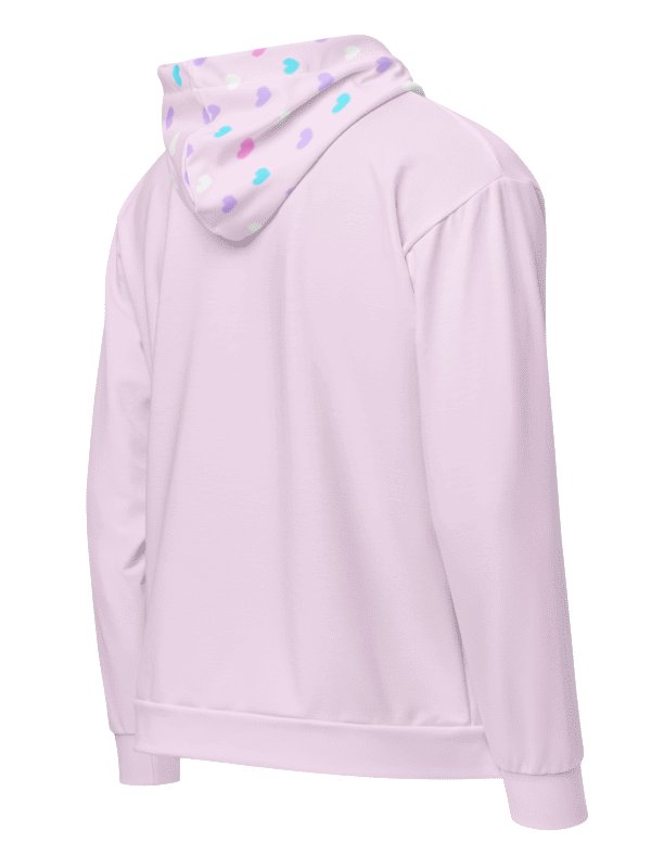 Pink Heart Pattern Hooded Jacket product image (5)