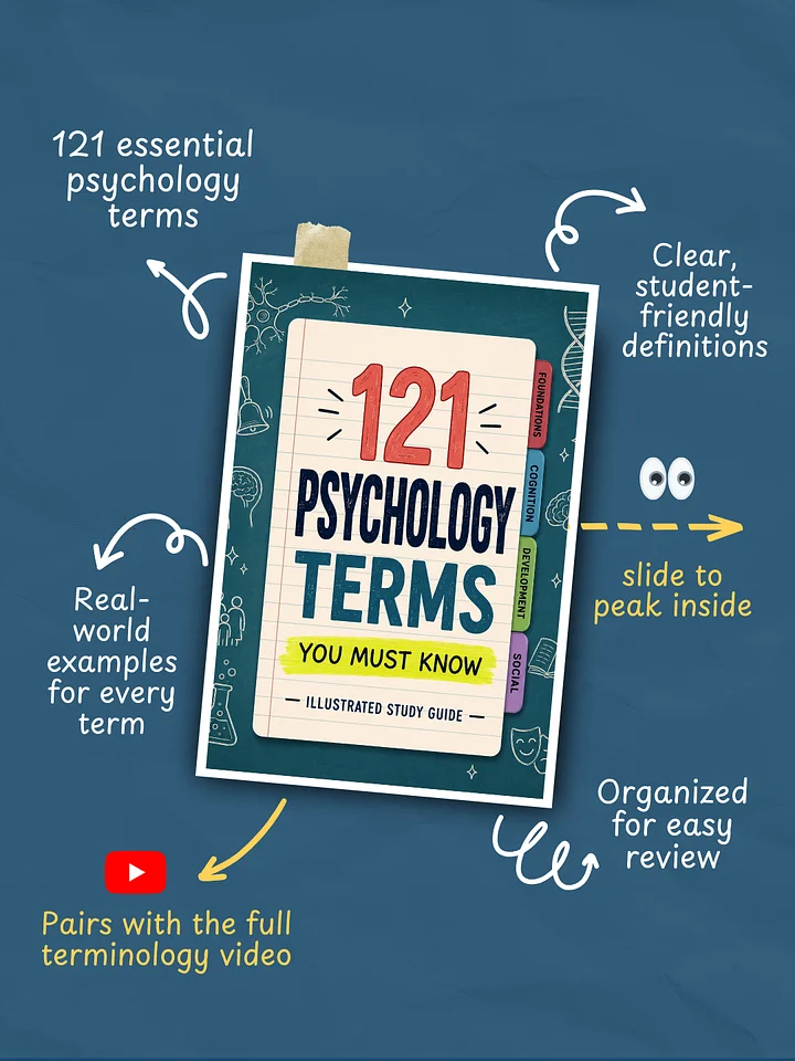 121 Psychology Terms Study Guide | Illustrated PDF product image (2)