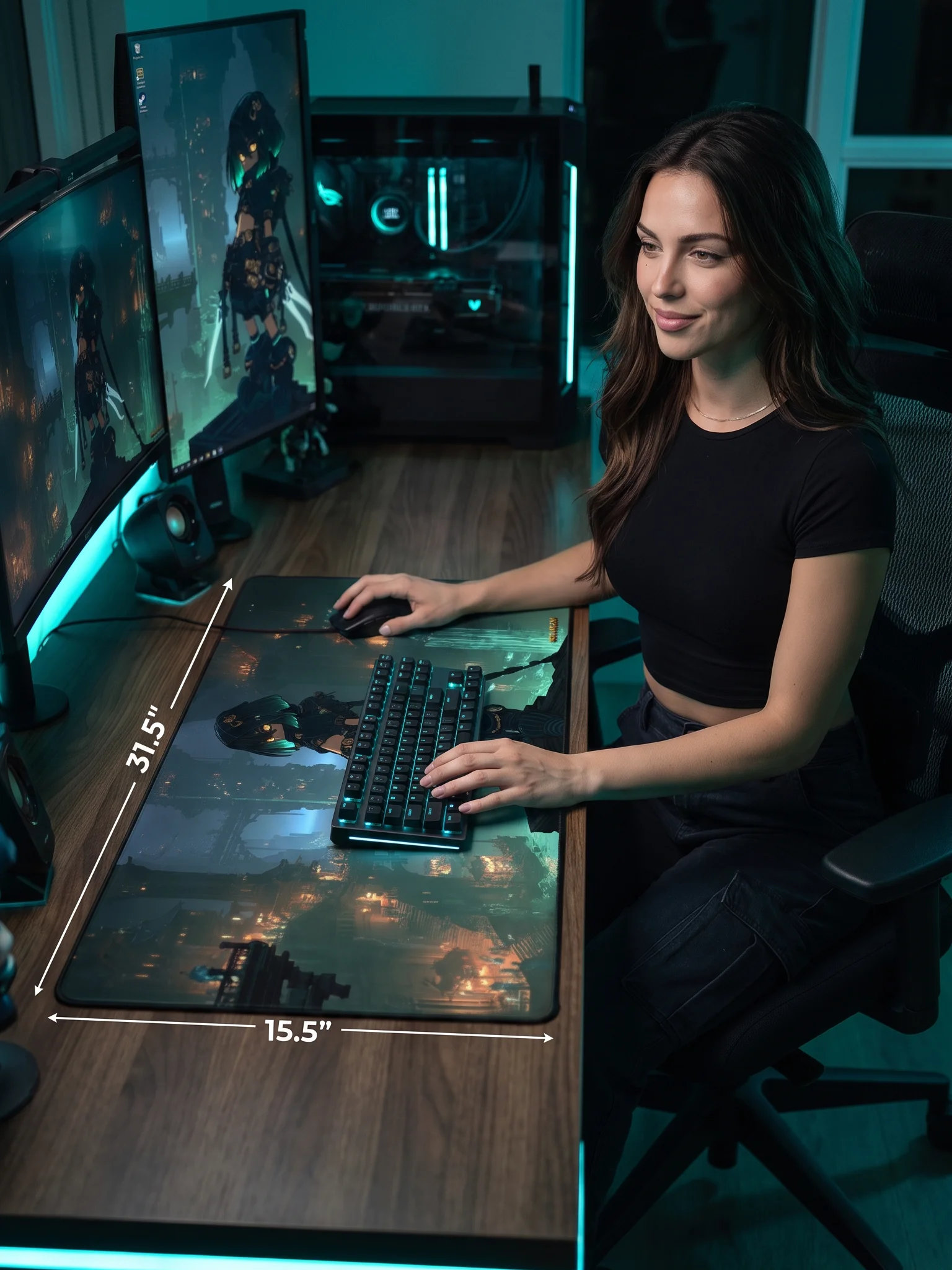 Abyssal Tides × Shadow Diver | XL Gaming Desk Mat product image (1)