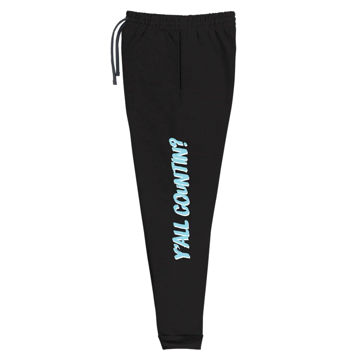 Y'all Countin Joggers - Blue and Black product image (1)