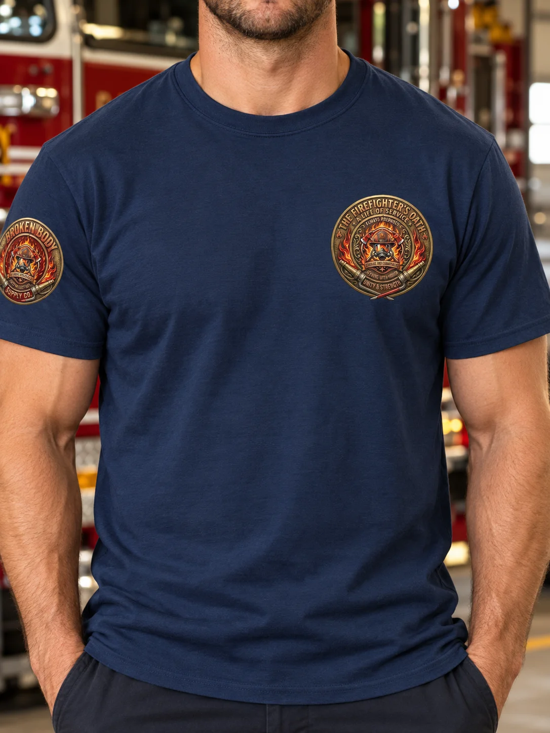 Firefighter Shirt — Firefighter’s Oath Always Prepared Fire Department Tee | Flat Out Broken™ product image (1)