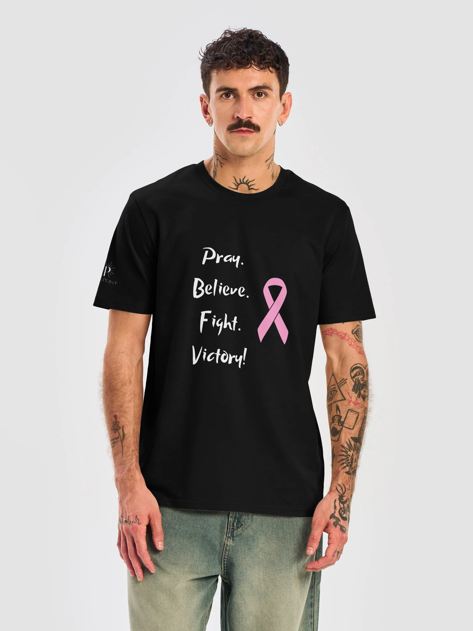 VIP Breast Cancer Awareness "Pray, Believe, Fight, Victory!" Unisex T-Shirt product image (5)
