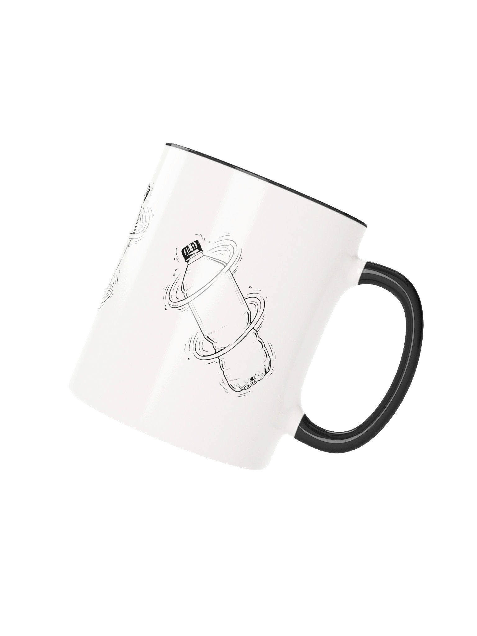 Bottle Flip Champion // Funny graphic line art Ceramic Mug product image (2)