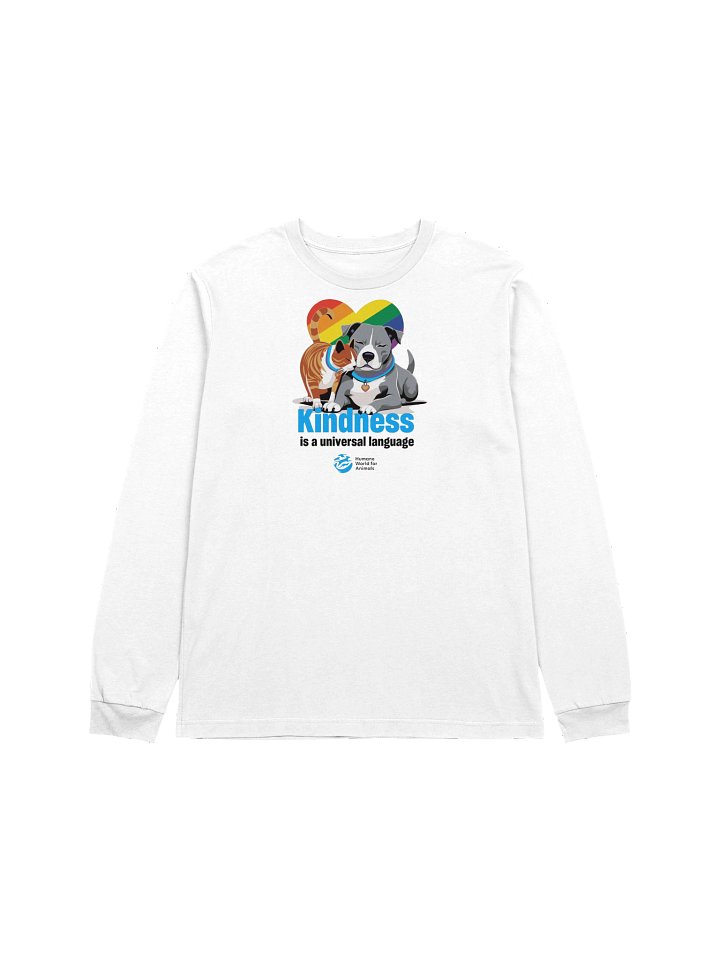 Kindness is a universal language rainbow heart - Long sleeve tee product image (1)