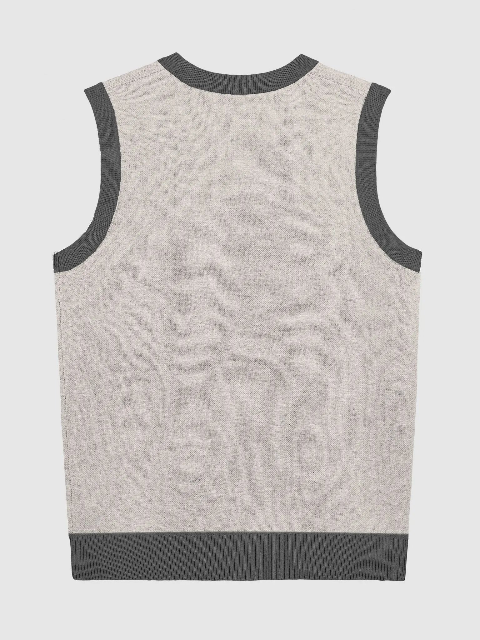 Floral Pekingese Knitted V-Neck Vest product image (6)