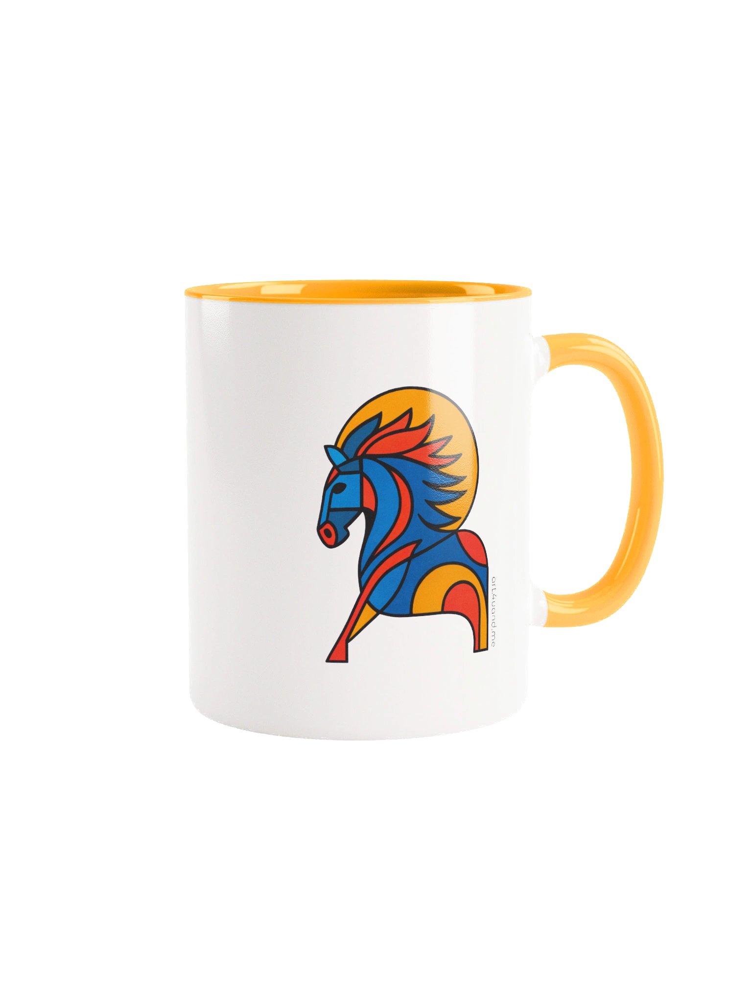 Stallion Crest – Cubist Horse Art Ceramic Mug Modern Geometric Stallion Design by M‑Art and Design product image (1)