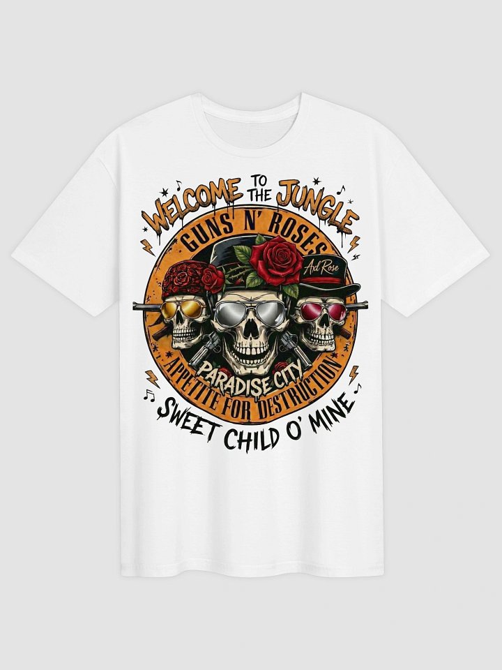 Guns N Roses T-Shirt Welcome To The Jungle | Skull Rose Appetite For Destruction Graphic Tee | Vintage 80s Hard Rock product image (2)