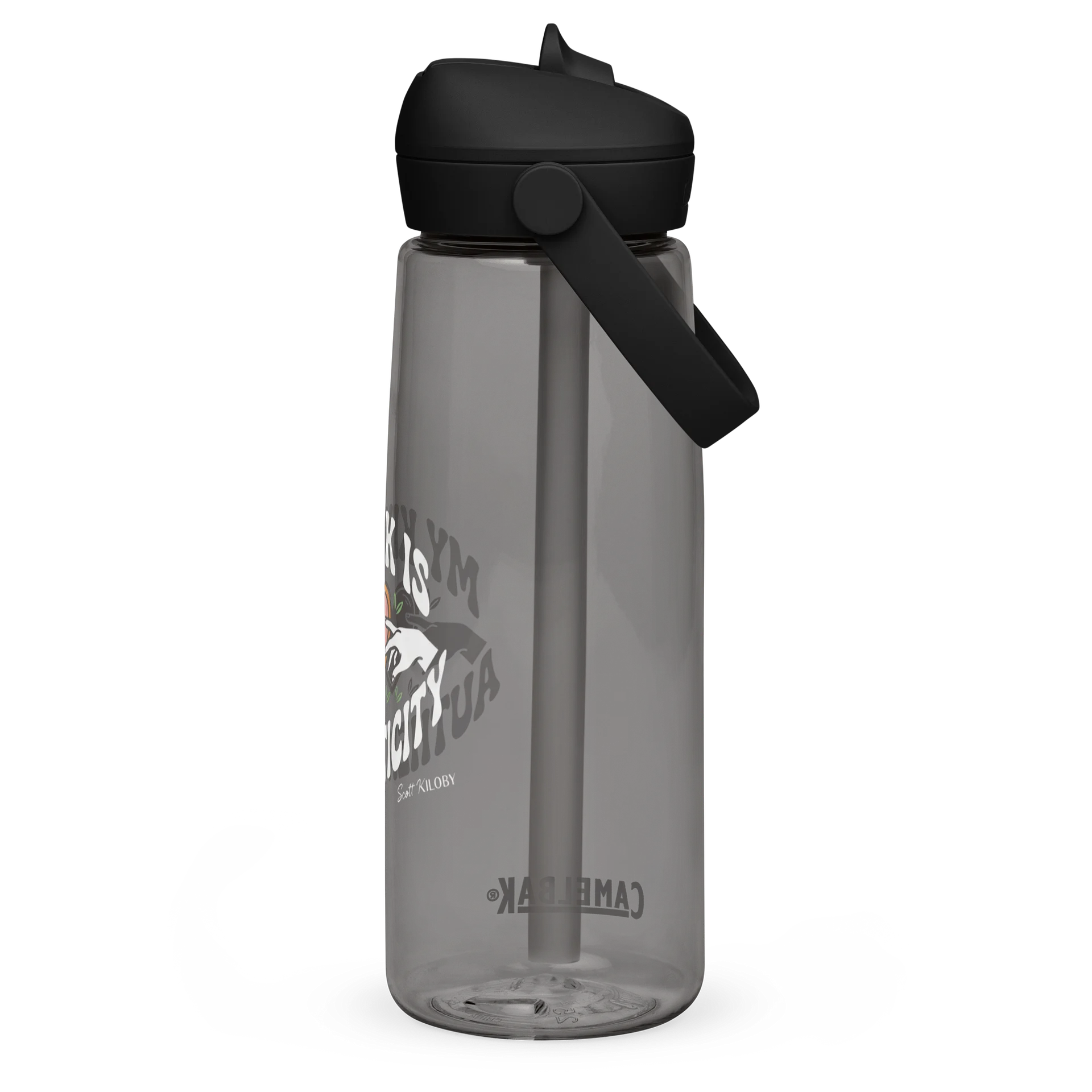 “My Kink Is Authenticity” Charcoal Flip Straw Water Bottle product image (2)