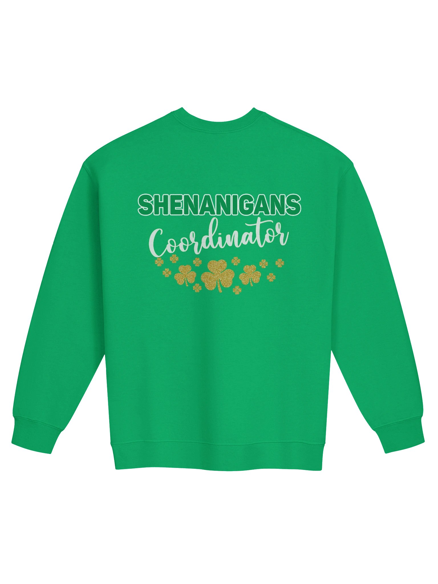 Shenanigans Coordinator ☘️ Classic Crewneck Sweatshirt in Irish Green with Large Back Print product image (1)