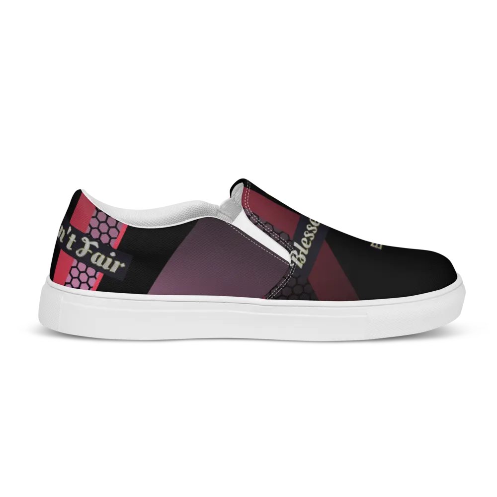 BBG Diamond Cross Black and Purple Men's Slip Ons V2 product image (12)