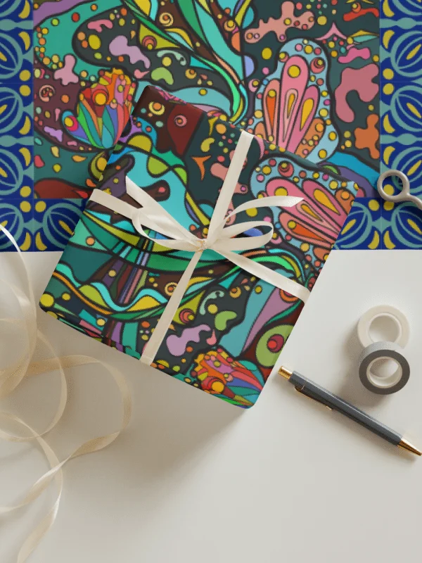 Coastal Escape - Vibrant Swirls Wrapping Paper Set – Marine Life Collection product image (6)