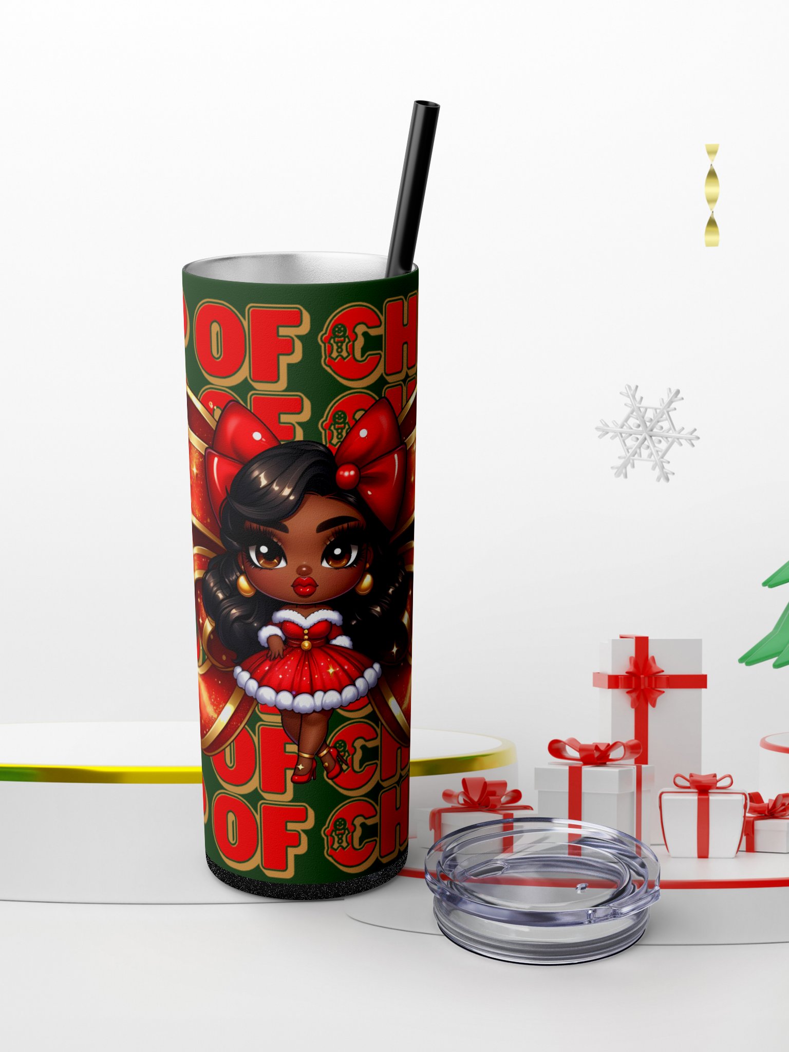 Christmas Tumbler Wrap Bundle • Chibi Holiday Girl PNG Set • Festive Sublimation Designs product image (8)