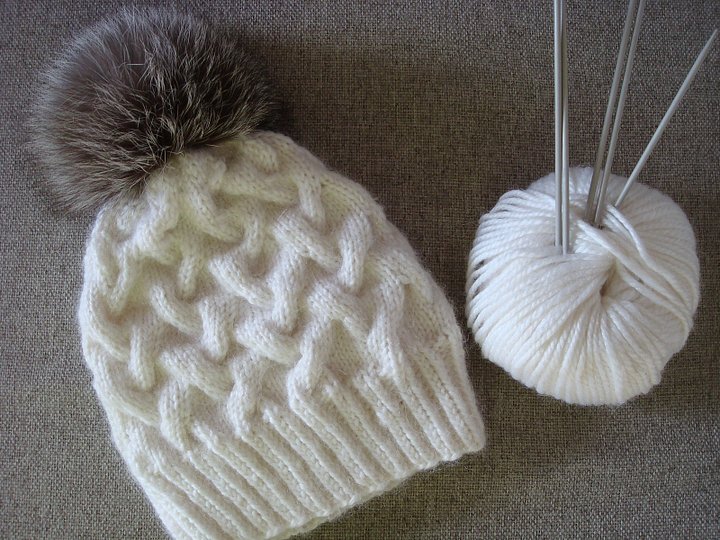 Cable Knit Winter Beanie Knitting Pattern product image (2)