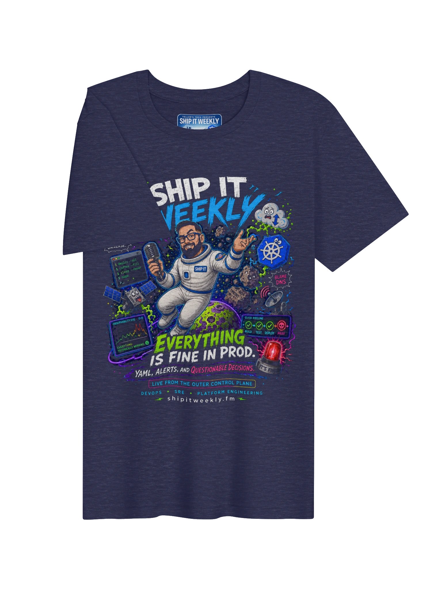 Everything Is Fine in Prod | Ship It Weekly DevOps Tee product image (3)