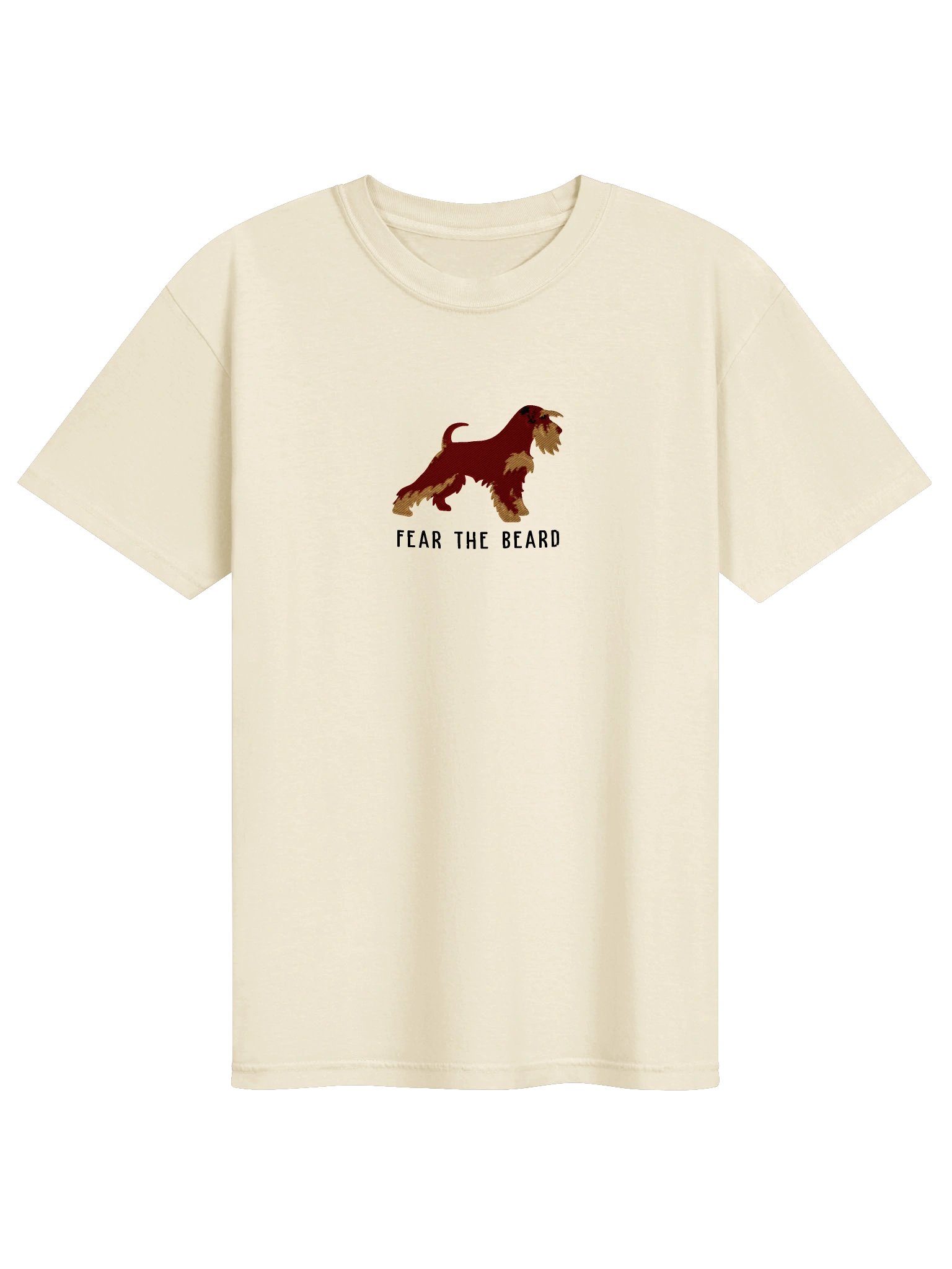 Fear the Beard T-Shirt(Embroidered) of a Miniature Schnauzer(Liver & Tan) product image (49)