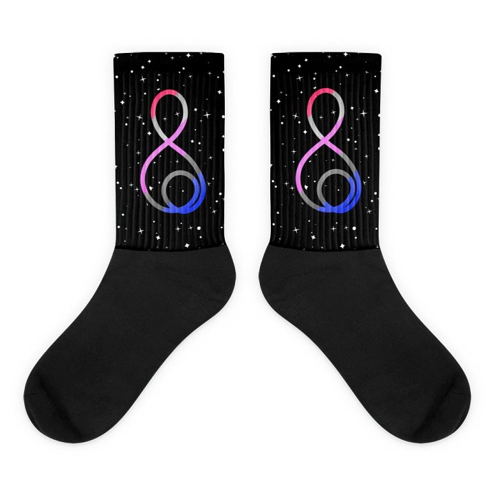 Treble Clef (Genderfluid) - Black Foot Sublimated Socks product image (1)