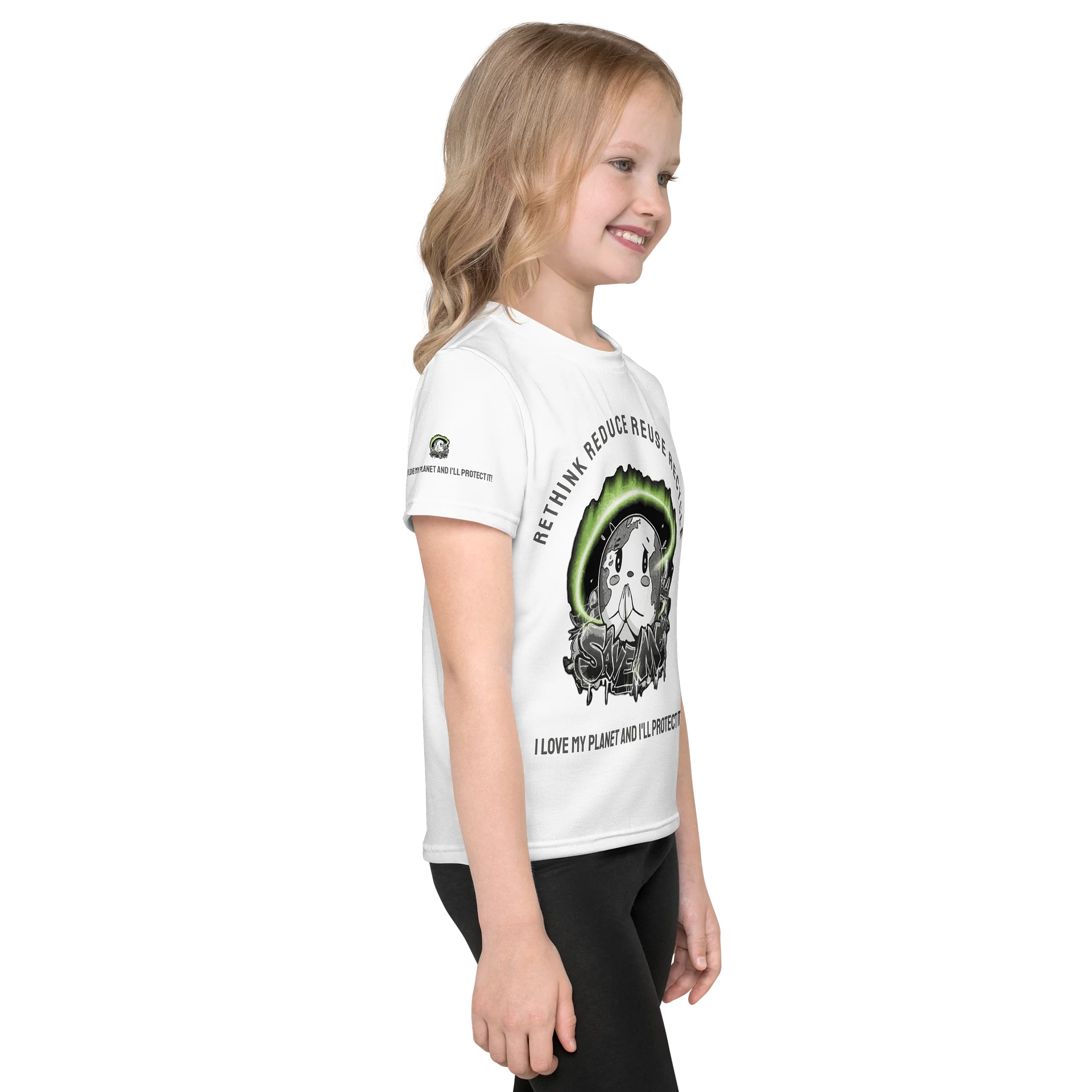 Save Me Kids Crew Neck T-Shirt | Eco-Friendly Style for Young Activists product image (4)