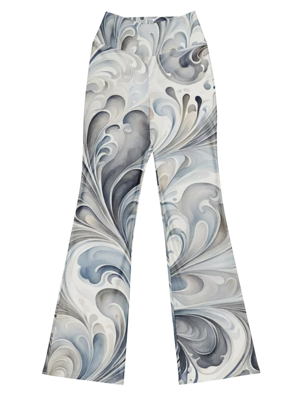 Gray Fractals Flare Leggings product image (1)