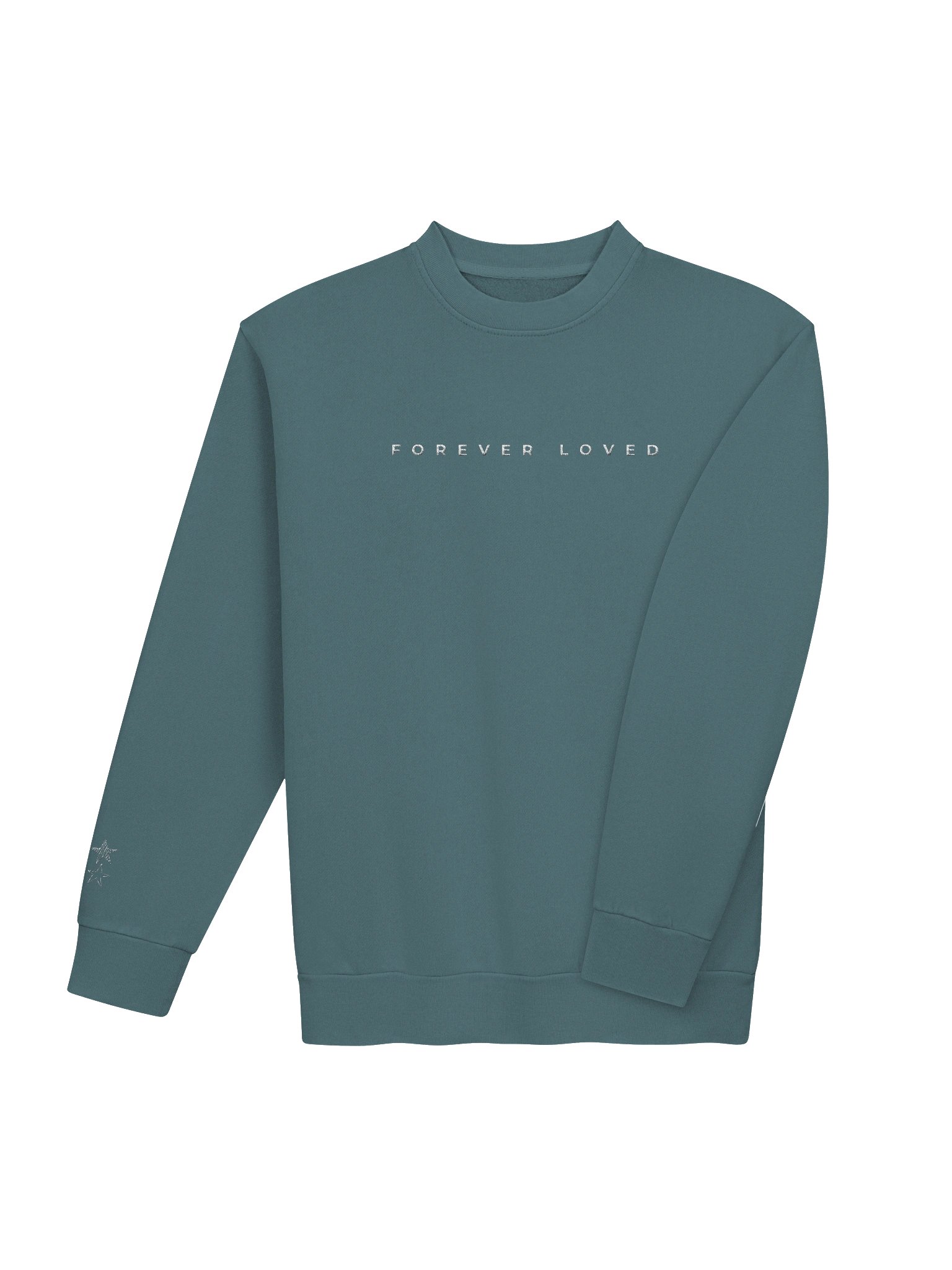Embroidered 'Forever Loved' Crewneck Sweatshirt w/ stars product image (4)