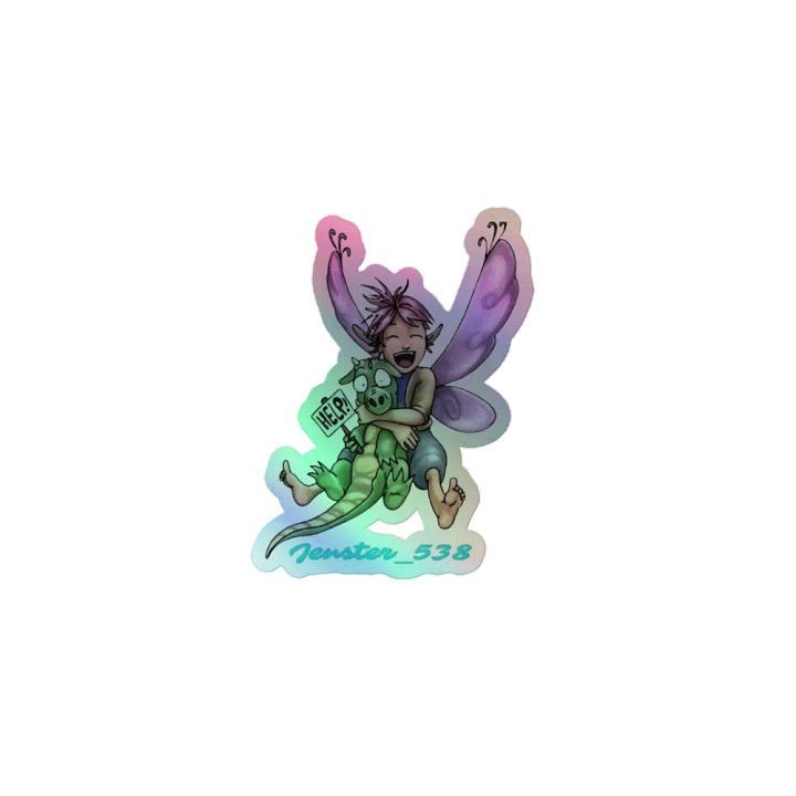 Whimsical Fairy and Dragon Holographic Sticker Sheet product image (1)