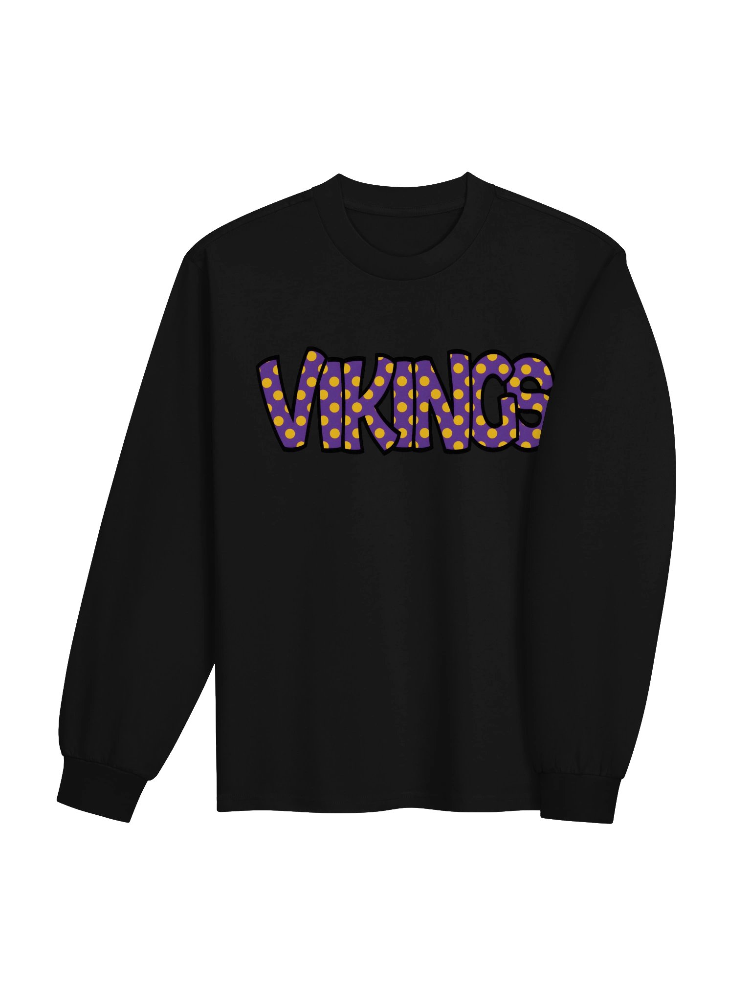 Vikings Purple & Gold Polka Dot Long Sleeve T-Shirt product image (7)