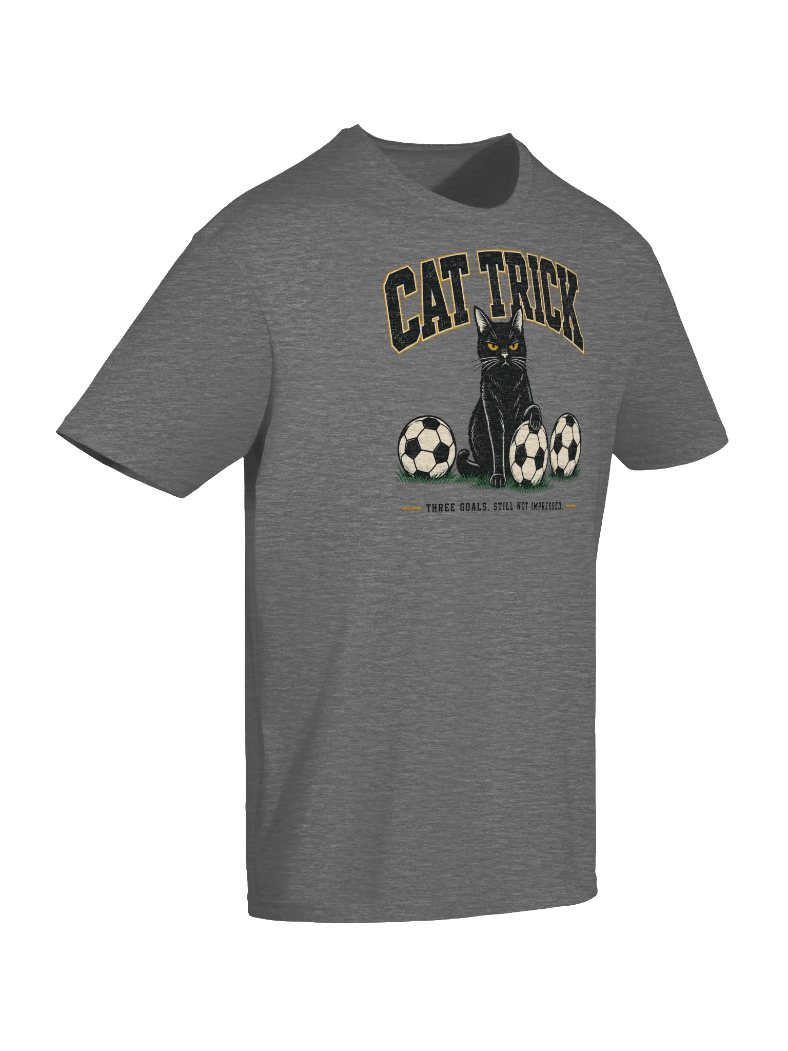 Cat Trick Unimpressed Cat Soccer Tee product image (6)