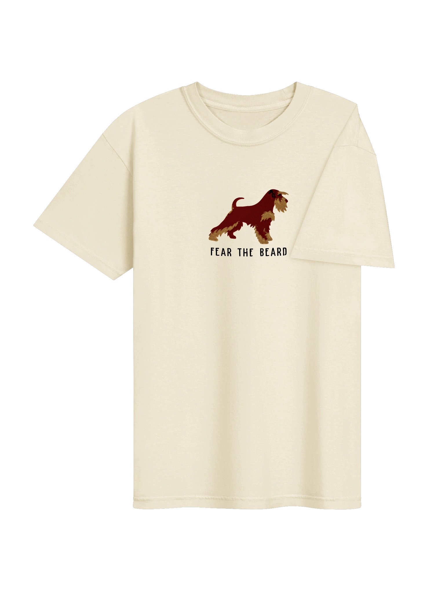 Fear the Beard T-Shirt(Embroidered) of a Miniature Schnauzer(Liver & Tan) product image (52)