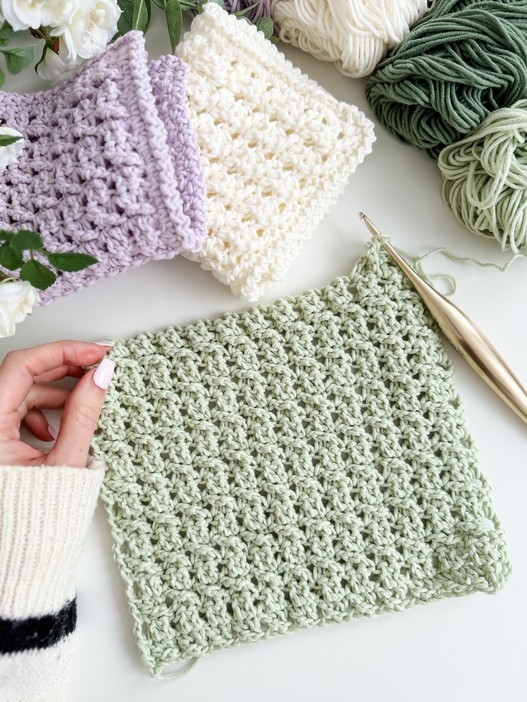 Honey Weave Dishcloth Crochet Pattern product image (9)