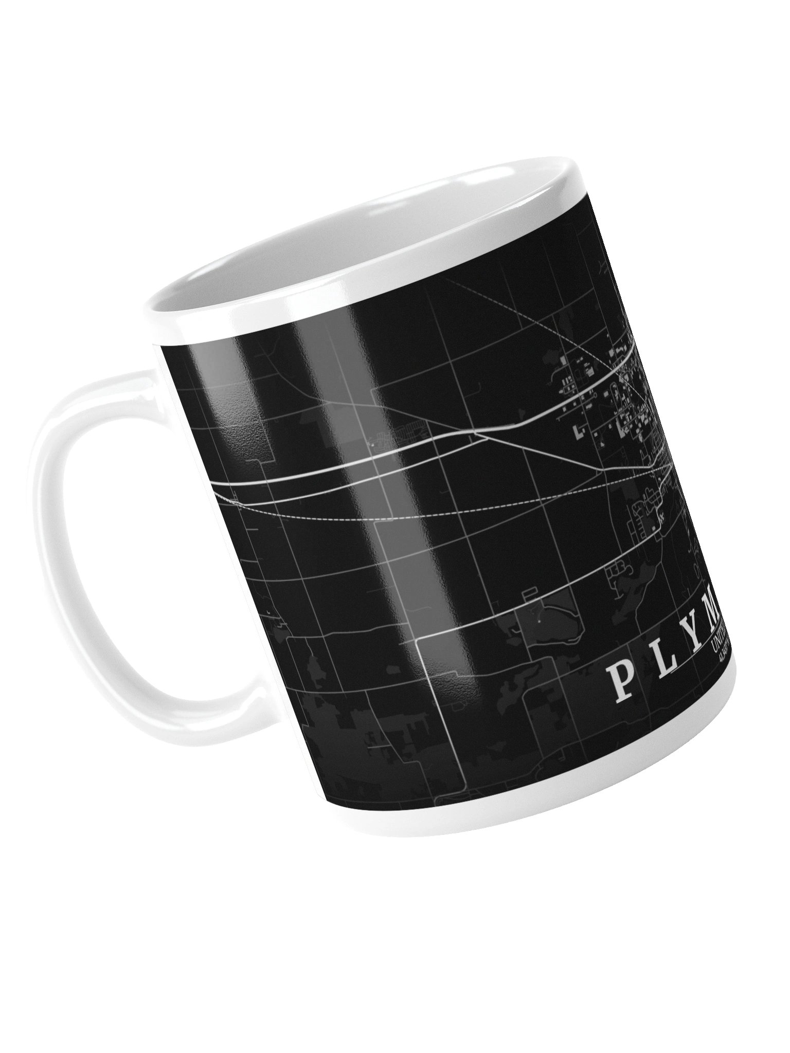 Plymouth,IN Noir Map Mug product image (2)
