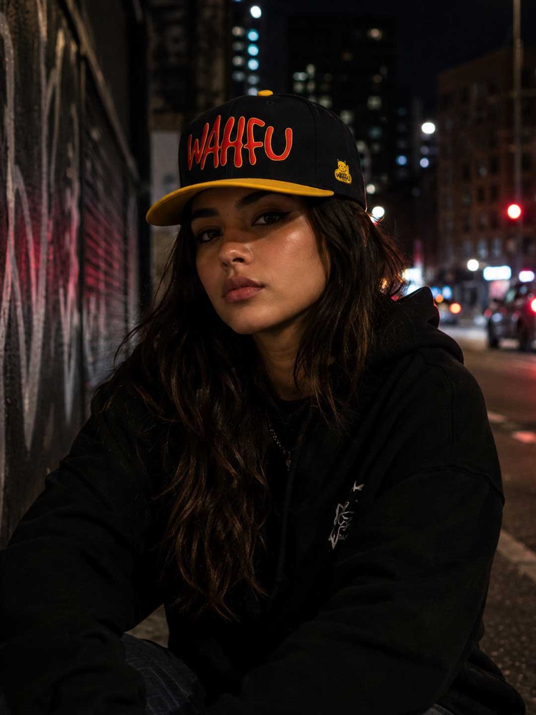 WAHFU Embroidered logo snapback cap - Black Gold product image (1)