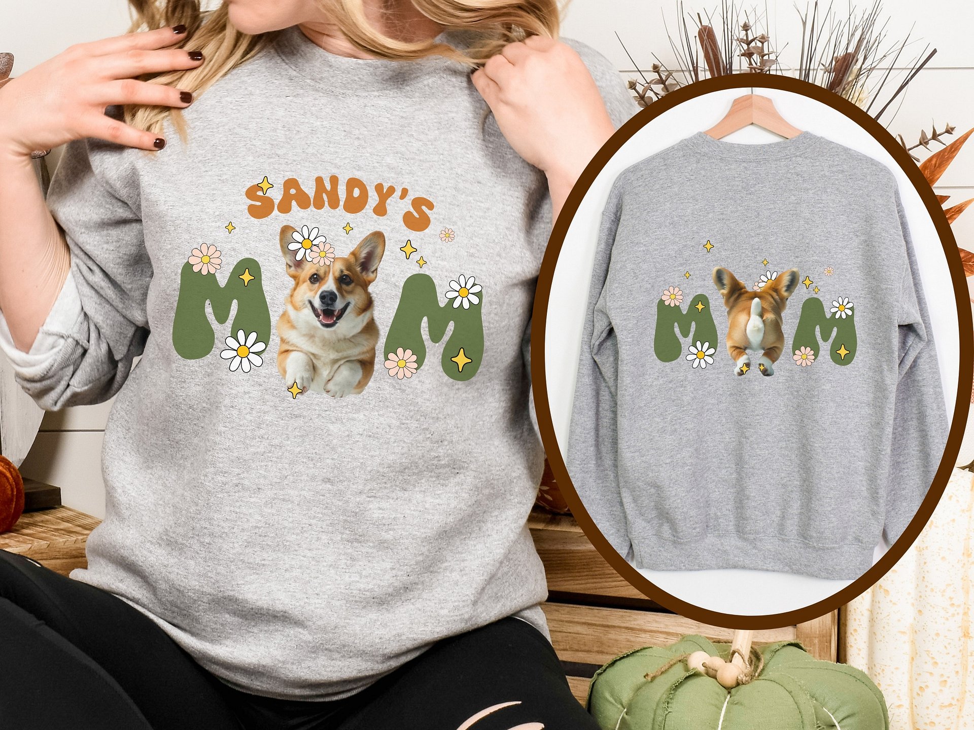 Corgi mom retro light sweatshirt product image (1)