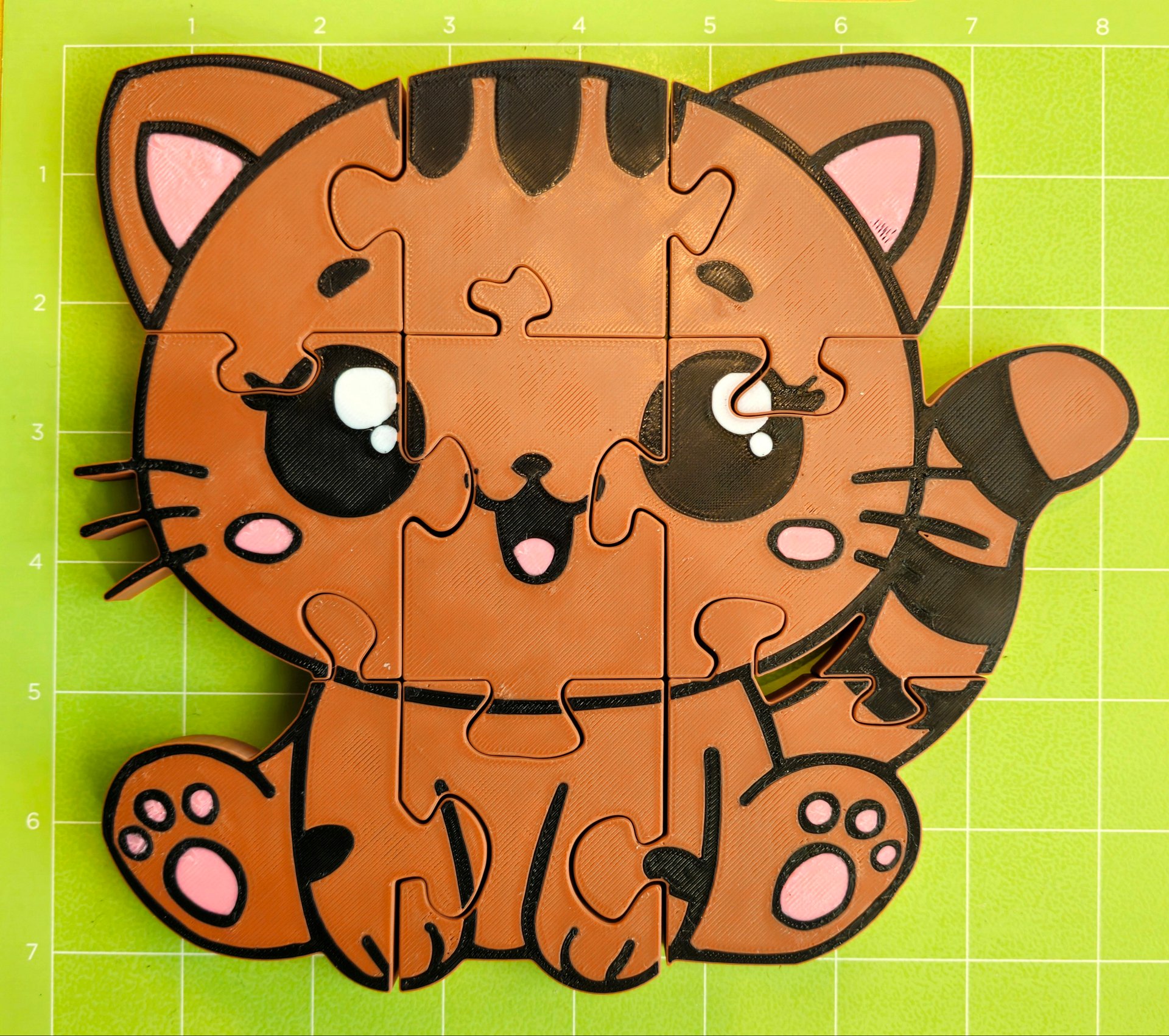 Kitten Jigsaw Puzzle, 3D-Printed Chunky Educational Toy for Toddlers & Kids, Montessori Learning, Floor Play product image (2)